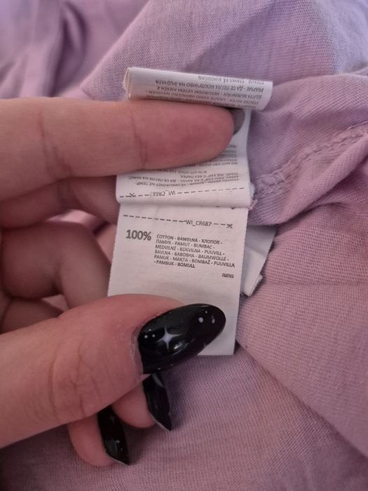 Koszulka z metką chiński smok kolor liliowy