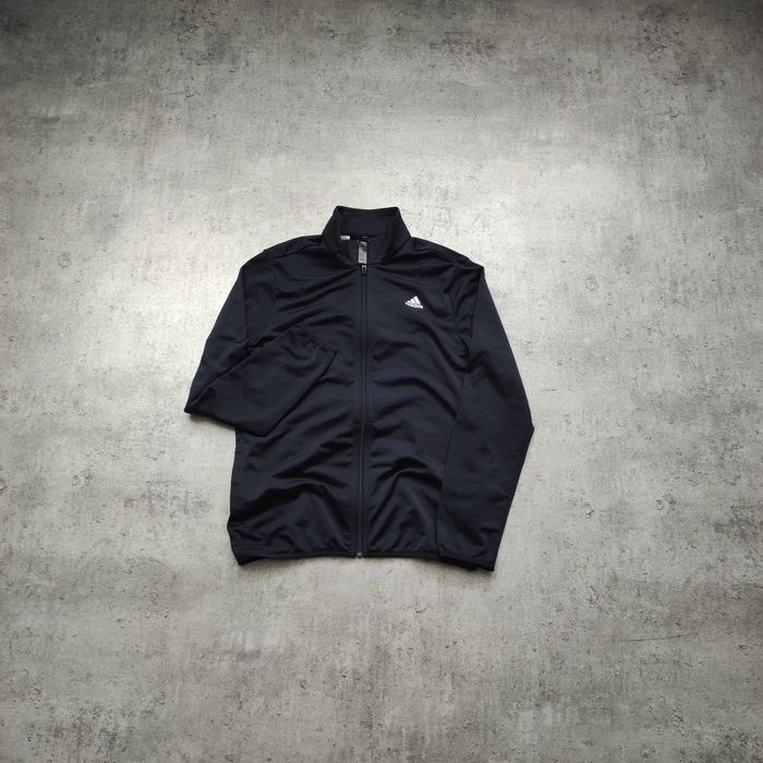 MĘSKA Granatowa Bluza Sportowa Trening Suwak Logo Plecy Adidas Clima