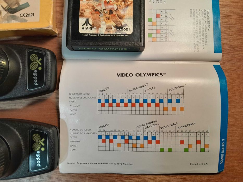 ATARI 2600 - Controladores PADDLE + Video Olympics PAL completo