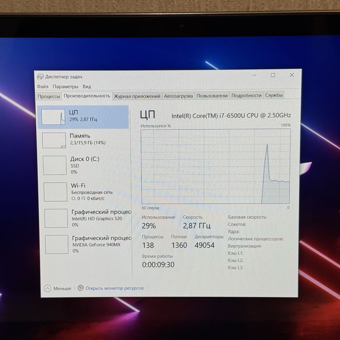 Ігровий ноутбук, сенсорний Core i7, Nvidia 2Gb, 16Gb Ddr4