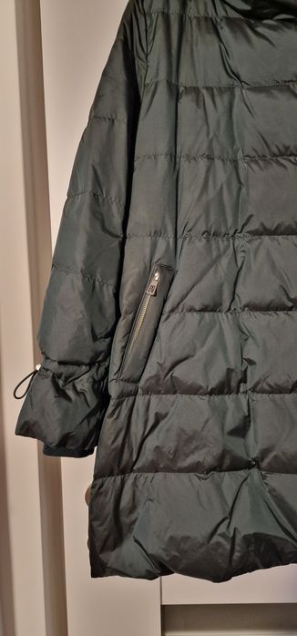 Kurtka parka puchowa puch pierz Zara zielony khaki zima