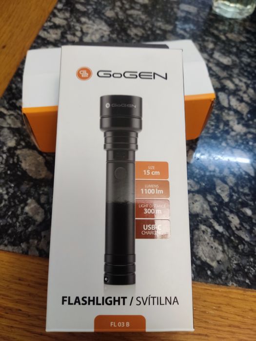Ліхтарик ручний GoGen FL03 black фонарик металевий акумуляторний