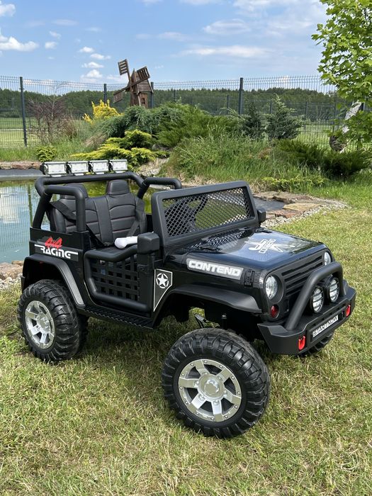 Auto na akumulator DUŻY JEEP DLA DZIECI 4x4 Miękkie Koła EVA Skóra