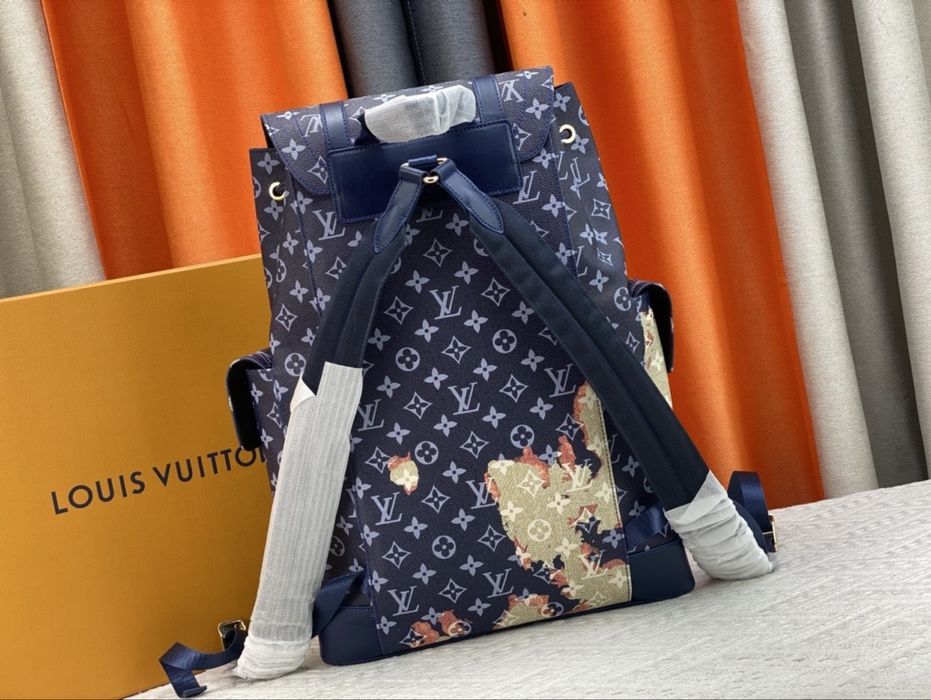 Louis Vuitton Christopher рюкзак мужской синий портфель оригинал