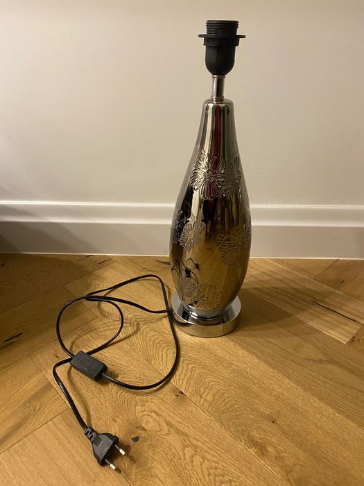 Srebrna Lampa dekoracyjna, podstawa lampy ,Black Red White wys.45 cm