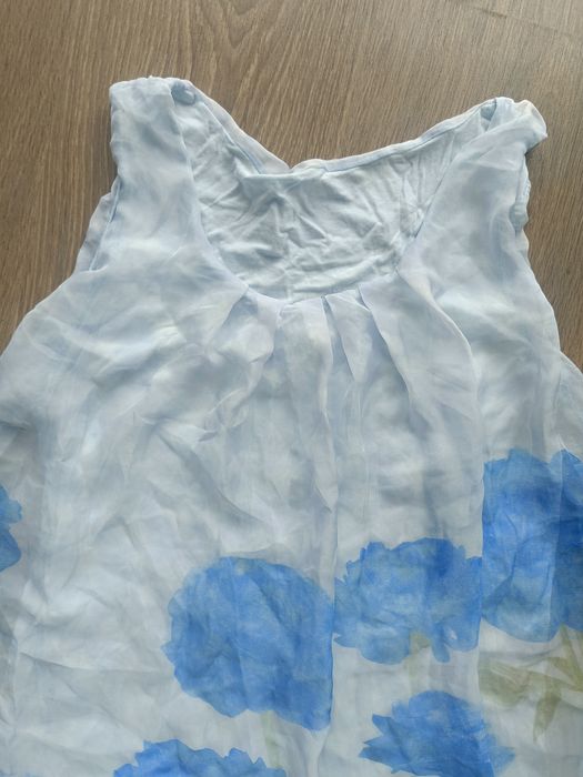 Bluzka na ramiączkach 40 L niebieska cienka bawełniana