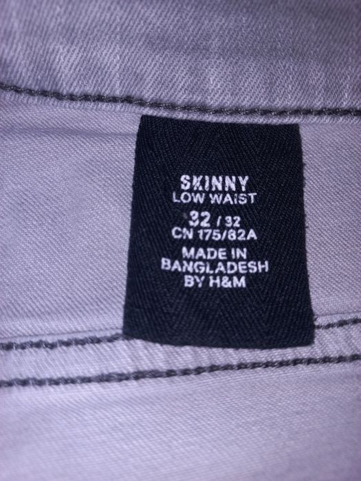 Spodnie męskie rurki z lycrą 32/32 H&M