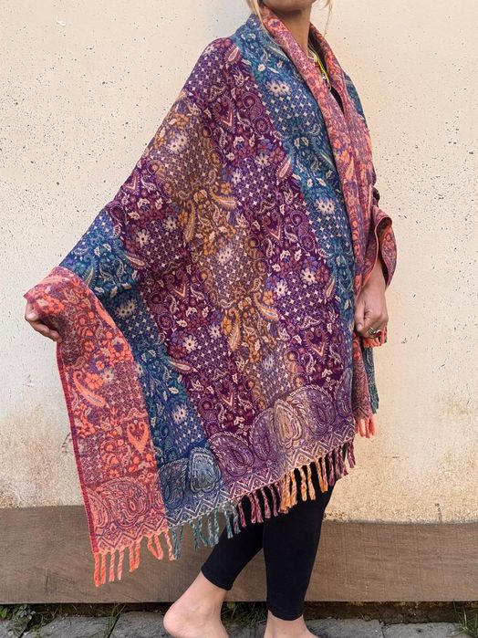 Duży szal oversize Indie