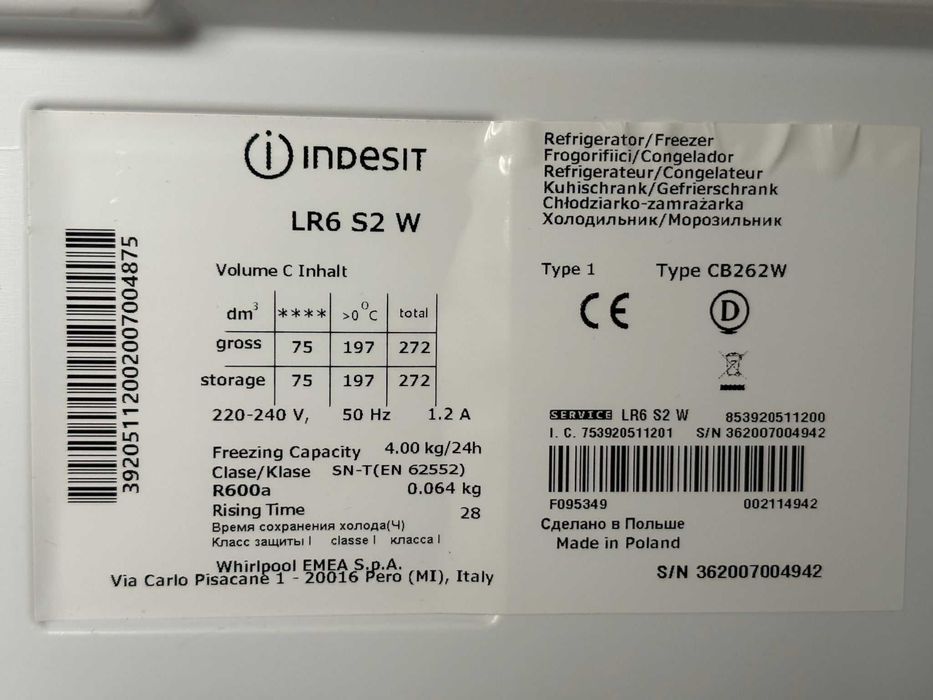 Lodówko-zamrażarka wolnostojąca Indesit