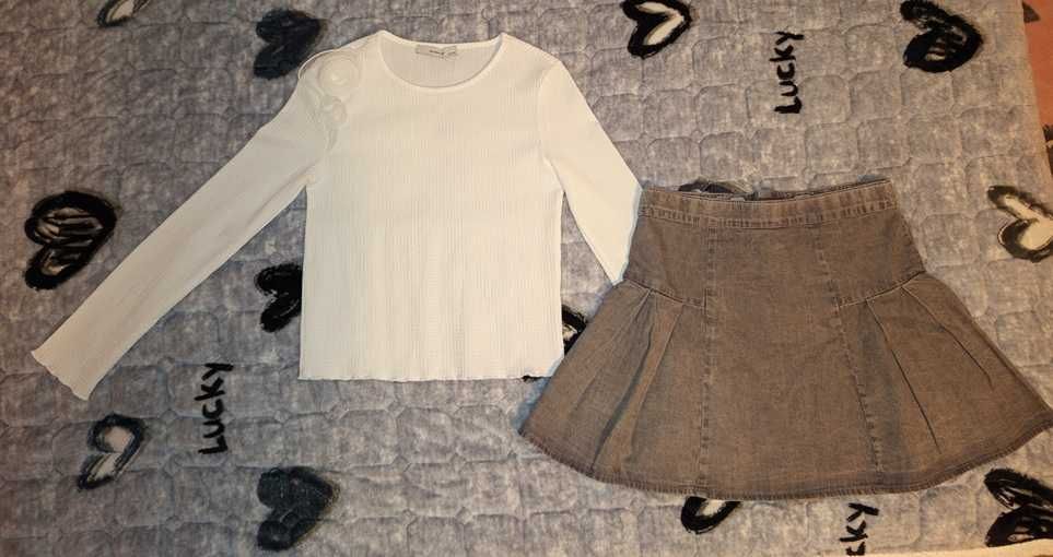 Zestaw galowy: spódnica + bluzka; roz. 134/140