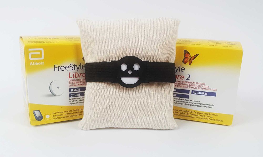 Opaska na sensor FreeStyle Libre 2 - Uśmiech - Czarna -WYSYŁKA24
