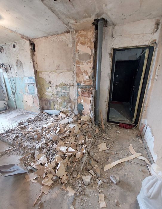 Демонтаж, резка стен, перепланировка, стяжка, штробление и тд