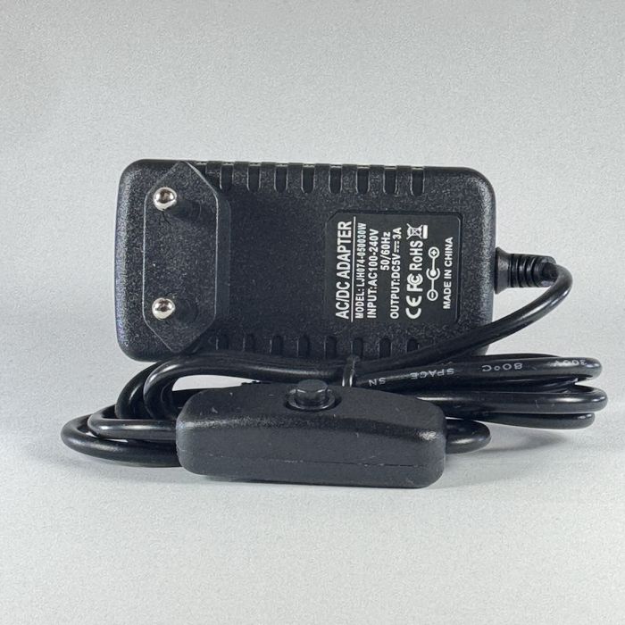 Блок живлення 5V 3A USB-C для Raspberry Pi 4 (з вимикачем)