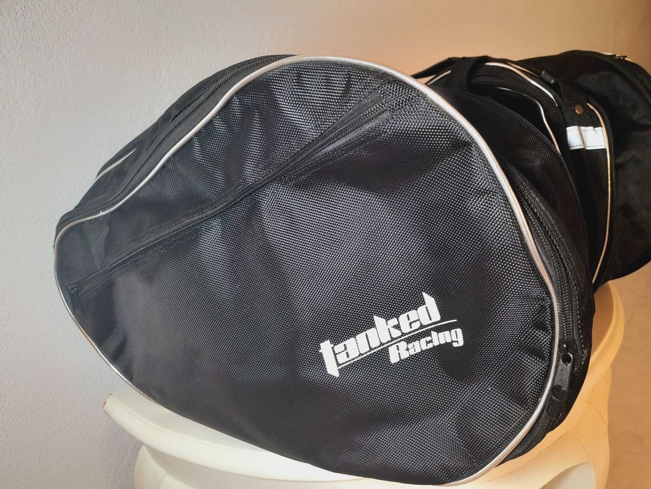 Malas Laterais Moto Tanked Racing Pretas - Como Novas!