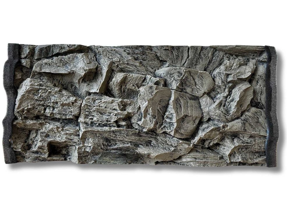 Tło Strukturalne do akwarium SKAŁA SZARA 80x40 cm.