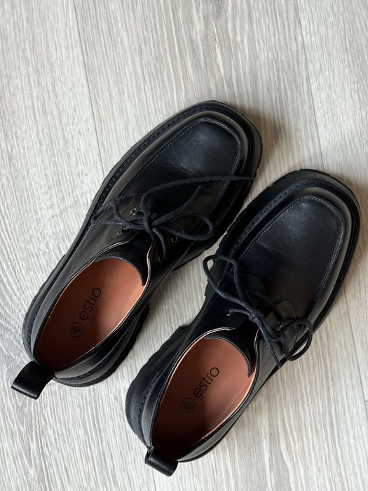 Жіночі туфлі дербі/ кріпери шкіряні ESTRO