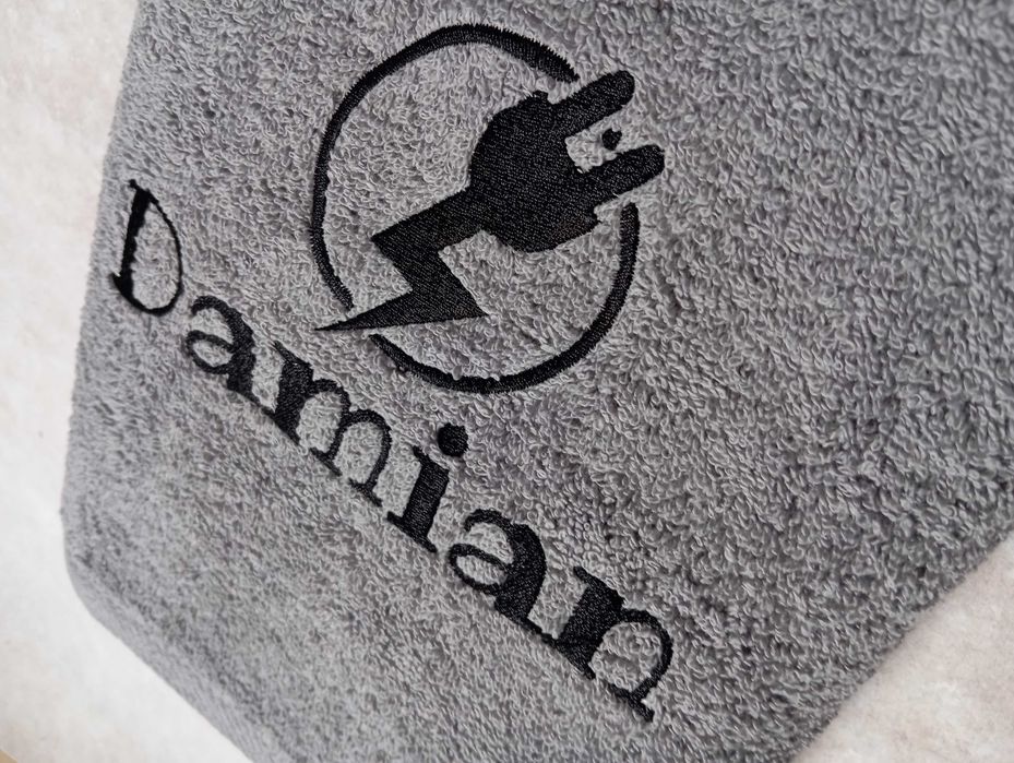 Ręcznik z Imieniem 100x50 Dla Elektryka Haft Prąd Imię 550gr