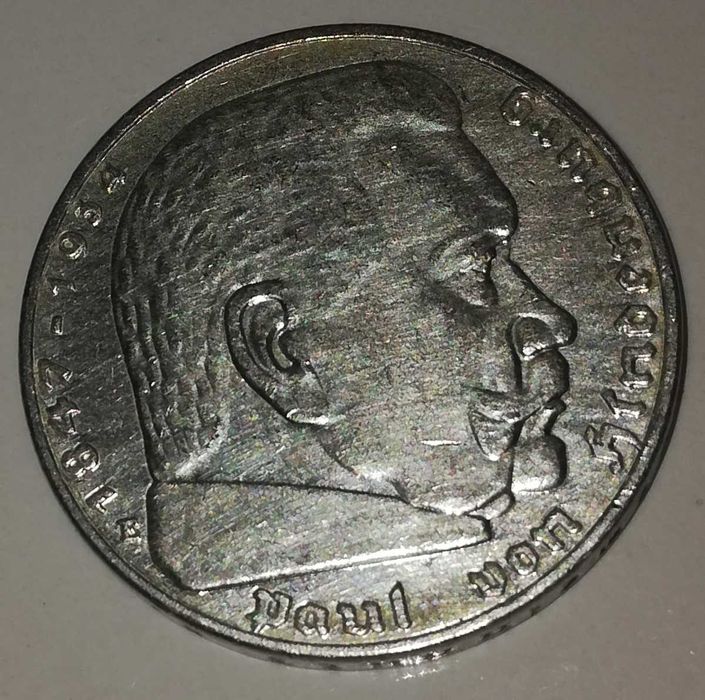 Niemcy - Trzecia Rzesza - 2 marki - 1936 E - Hindenburg - srebro