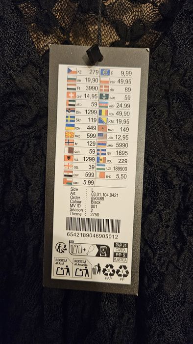 Bluzka czarna koronkowa rozmiar L - nowa