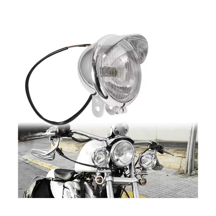 Par faróis auxiliares universais nevoeiro cromados chopper