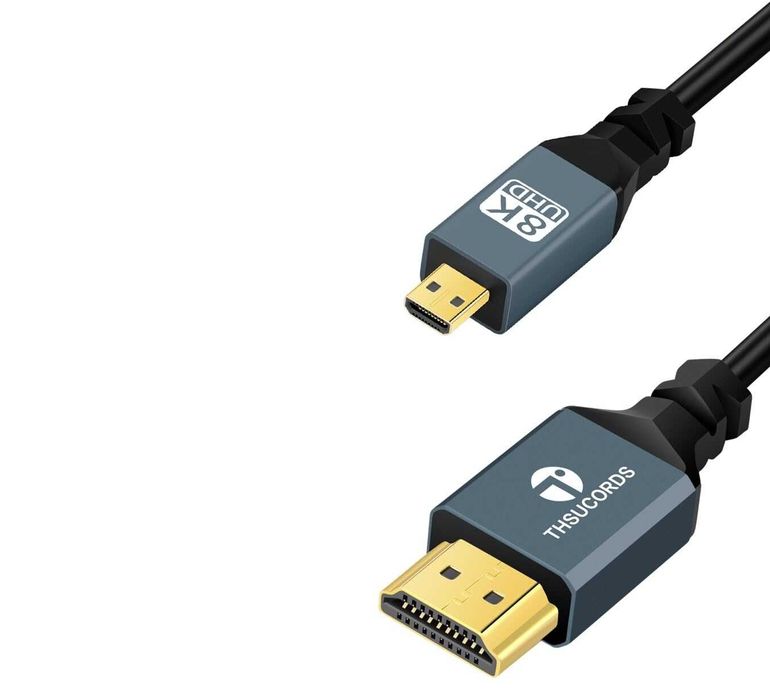 Kabel THSUCORDS Spiralny 8K Kątem Lewym Micro HDMI do HDMI