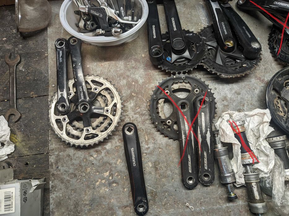 Części rowerowe korby, przerzutki, mostki, platformy