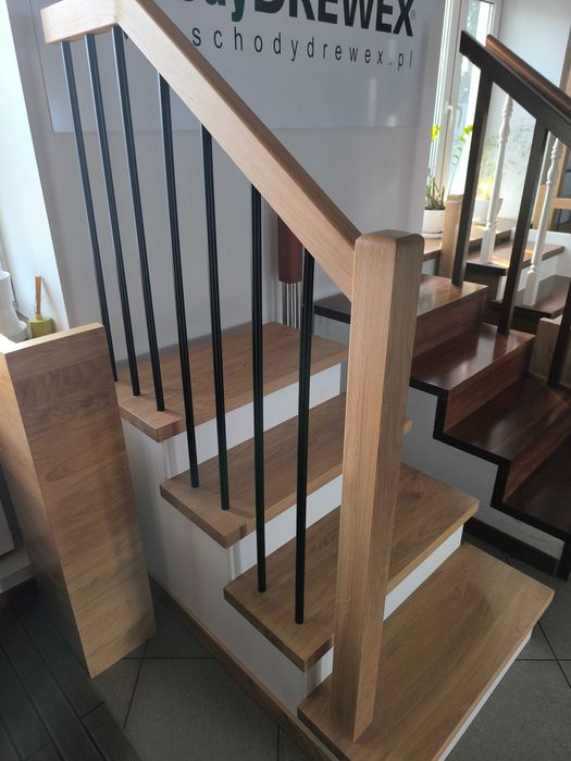 Schody drewniane stopnie trepy dębowe DREWEX mazowieckie