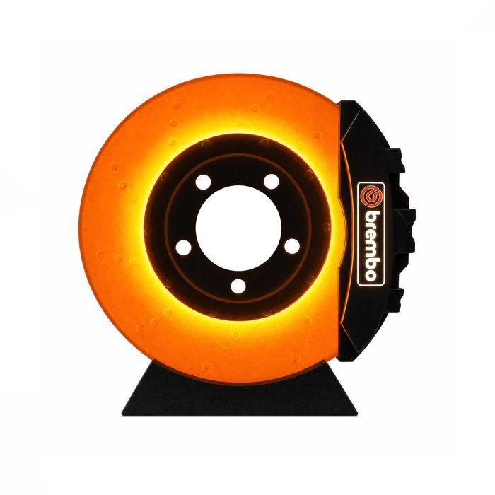 Brembo Tarcza Hamulcowa Lampa LED Prezent Urodziny dla Fana Motoryzacji Mechanika Faceta Chłopaka Męża Taty Dekoracja Garaż Biuro Pokój