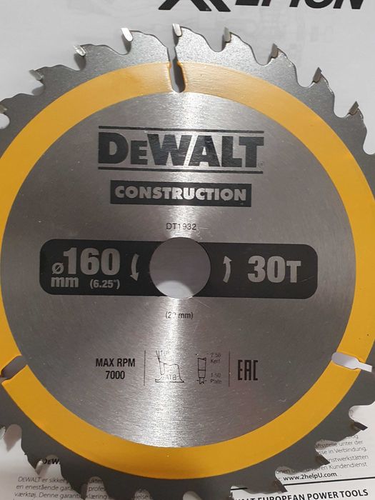 Tarcza DEWALT do drewna 160x20x2,5mm z-30HW pila pilarka nowa