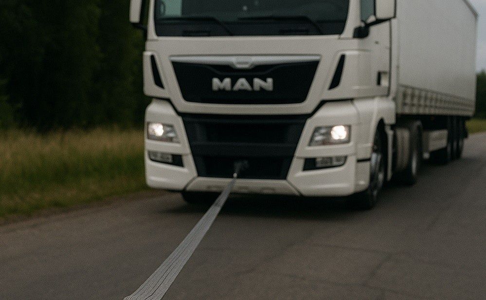 Трос буксирувальний (ремінь, фал) для фур, вантажівок,  на розрив  60т