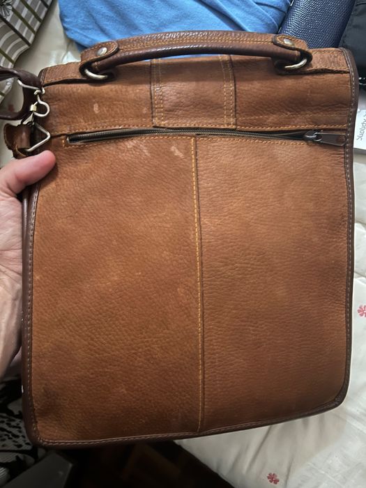 Mala de pele unisexo usada