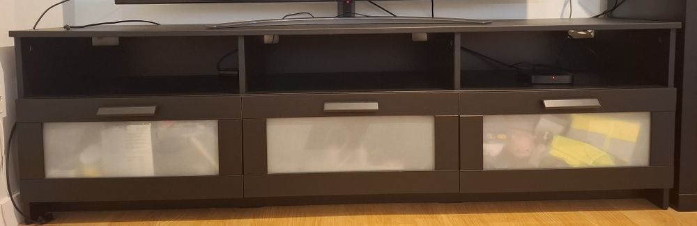 Móvel TV Preto,Ikea, Brimnes 180×41×53