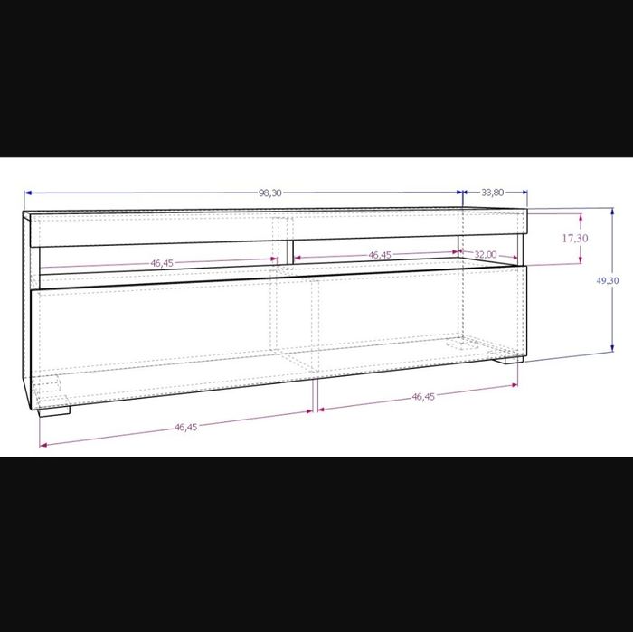 OKAZJA! Biała połysk szafka RTV / komoda – bardzo dobry stan