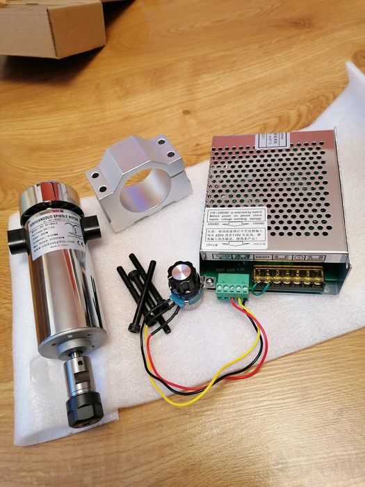 Wrzeciono do frezarki CNC 800W 0.8kW + Zasilacz Mach3 frezarka