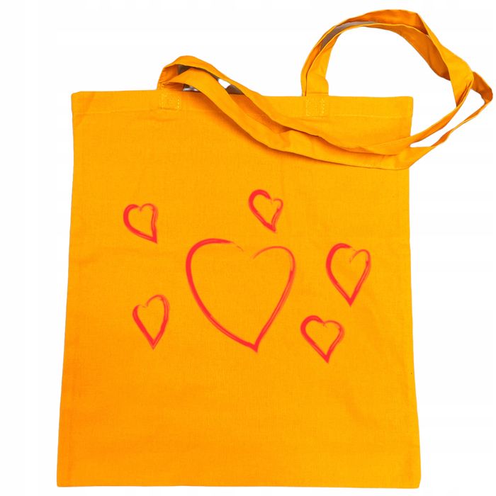 torba na zakupy nadruk serca walentynki