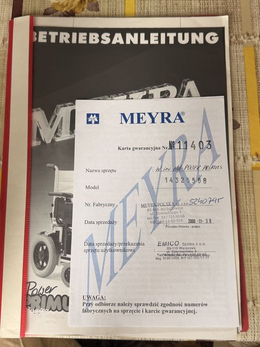 Wózek inwalidzki elektryczny Meyra