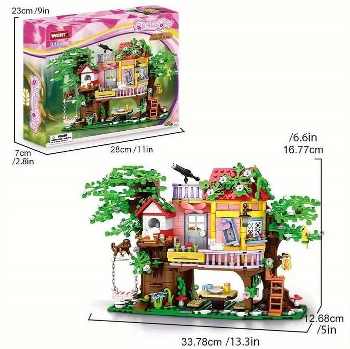 kompatybilne z"LEGO" Elefun Domek na drzewie  Duży zestaw 1100EL.