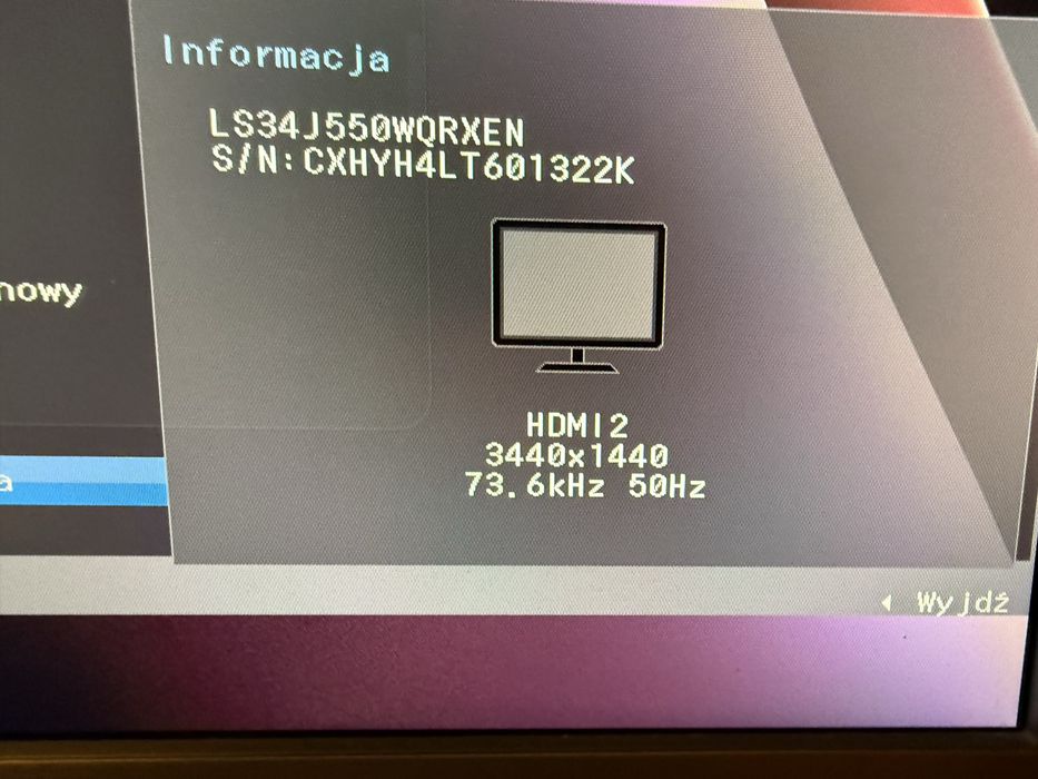 Monitor LED Samsung LS33J550WQRXEN 34” 3440 x 1440 px