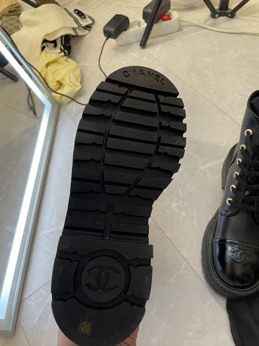 Chanel botki czarne trapery workery 38