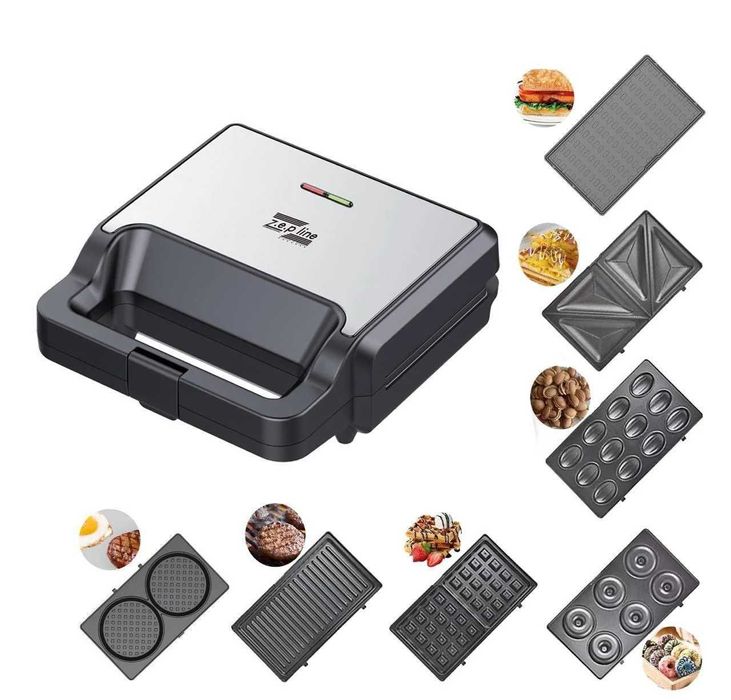 Вафельница 7в1 2200 Вт Zepline ZP-811 Мультимейкер 7 насадок новый!