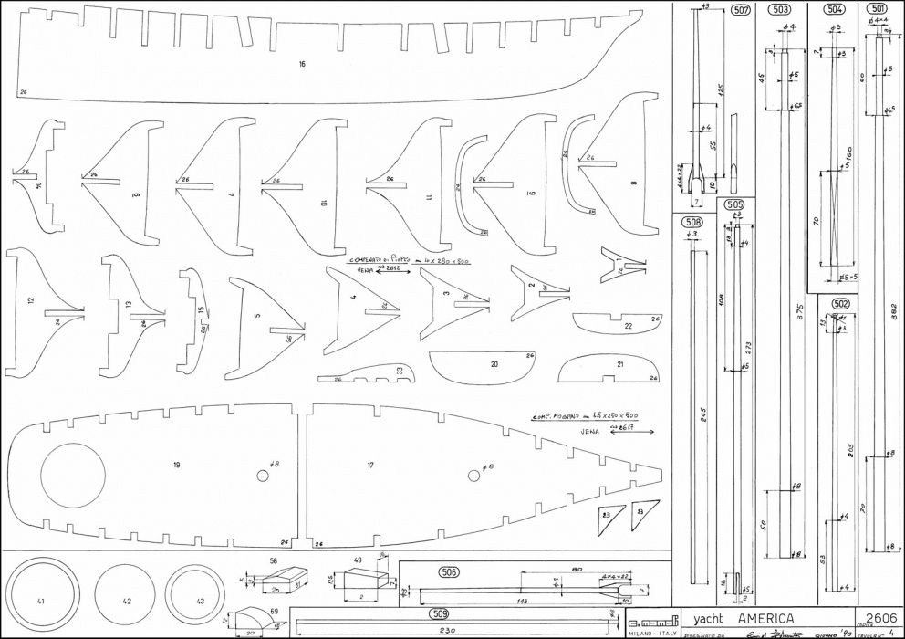 Чертежи-креслення моделей парусных кораблей