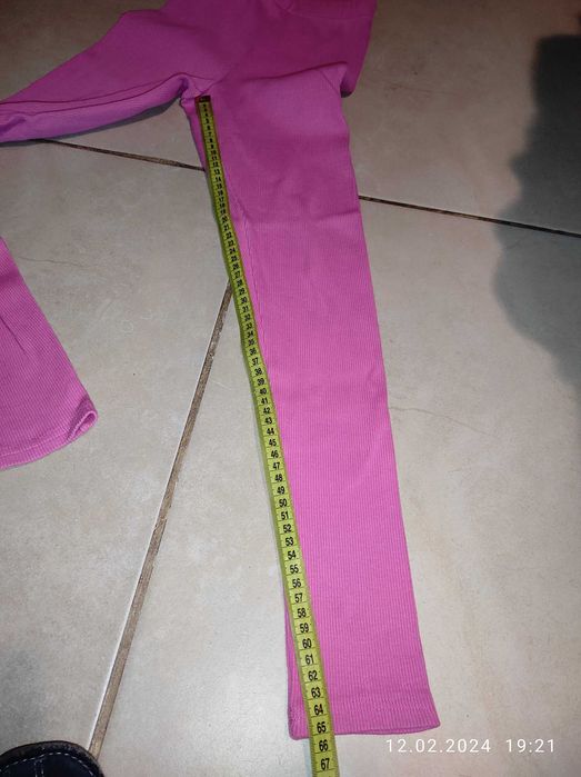 Komplet legginsy prążek + bluza LaBalancia fuksja