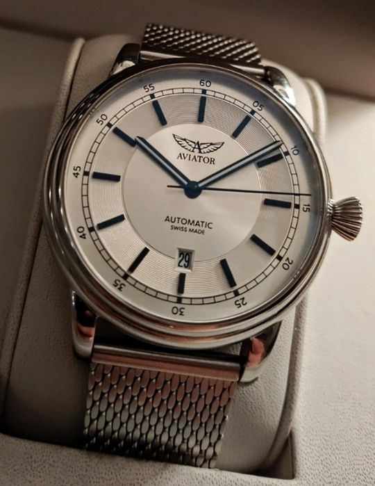 Zegarek męski Swiss Made Aviator Douglas Automatic Komplet Pilot Limit