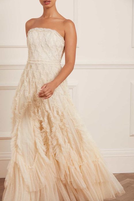 Sukienka koktajlowa/ślubna Needle&Thread Rosella Champagne S/36