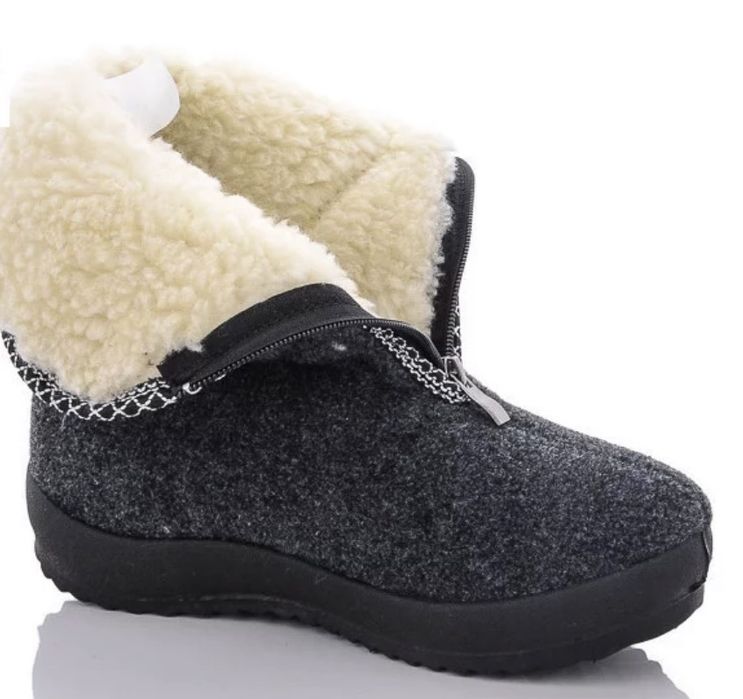 Бурки бабуші сукняні з хутром / сукно, войлок, черевики утеплені