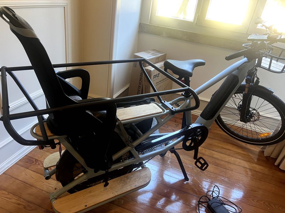 btwin bicicleta eletrica de carga traseira longtail