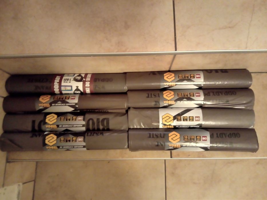 Worki na bioodpady 120l brązowe, grube, 8 rolek