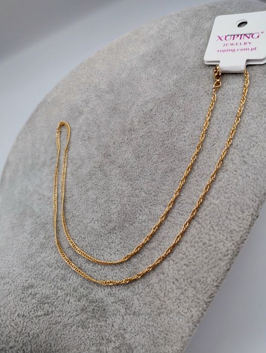 Łańcuszek Xuping singapurka pozłacana 14 k 50 cm