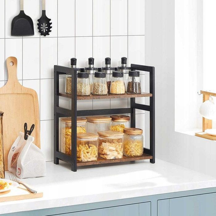 Stojak na przyprawy 2 POZIOMY 42x18x43 cm rustykalny ORGANIZER PÓŁKA