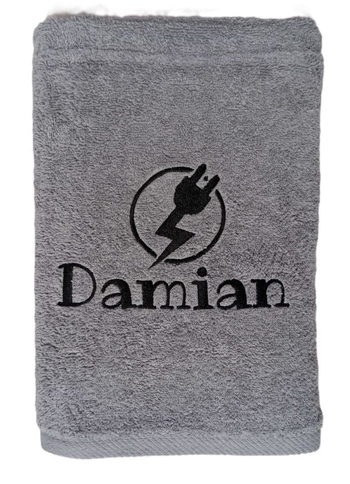 Ręcznik z Imieniem 100x50 Dla Elektryka Haft Prąd Imię 550gr